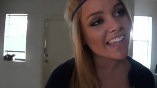 Really cute college-aged blonde gets fucked