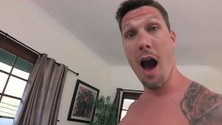 Two horny sluts for his hard cock, this guy is