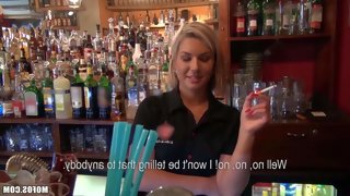 Cute blonde bartender girl rihanna samuel gets..